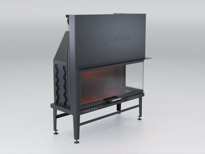 120 cm Right Glass Elevated Fireplace Chamber 