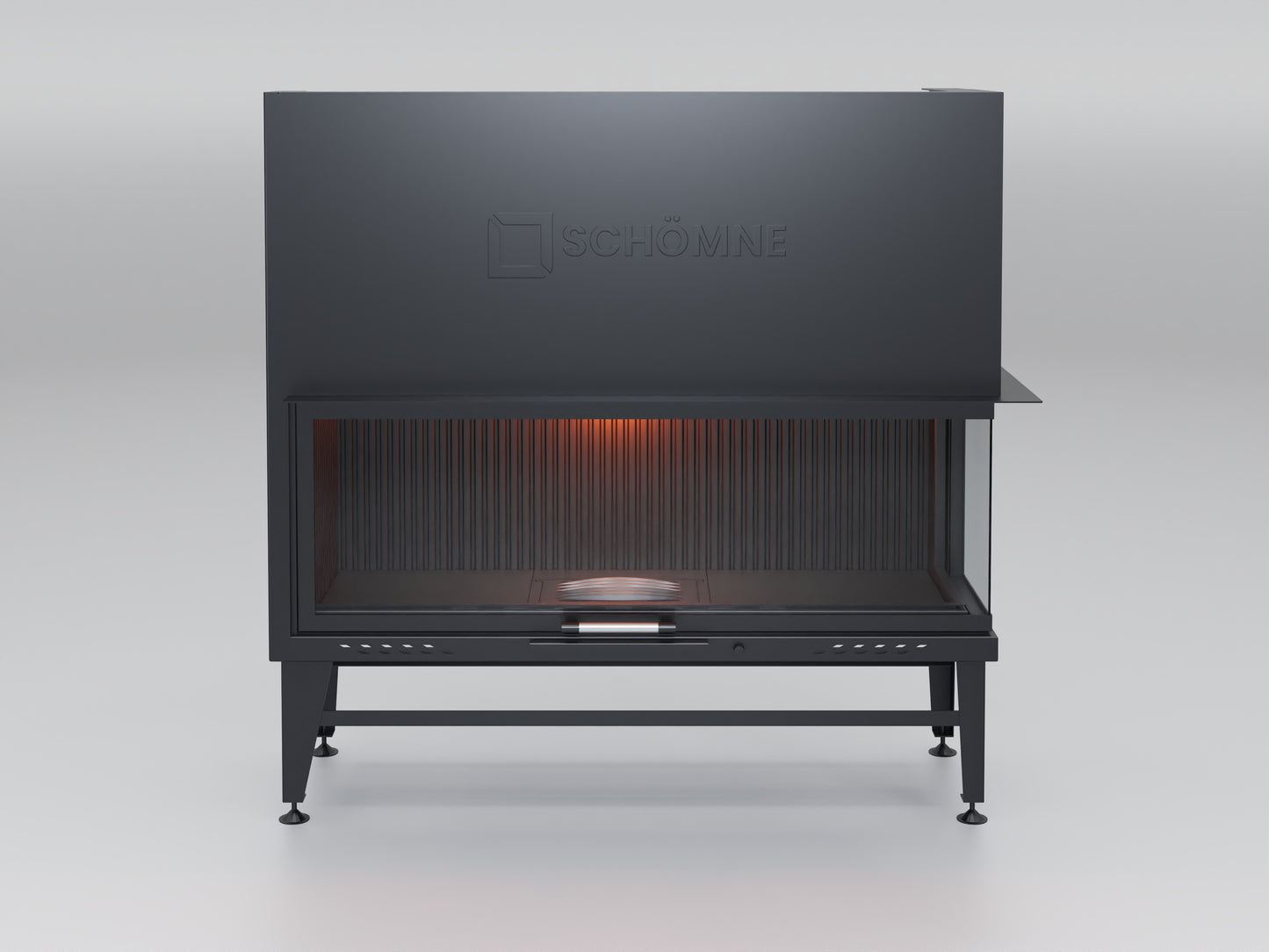 140 cm Right Glass Elevated Fireplace Chamber 