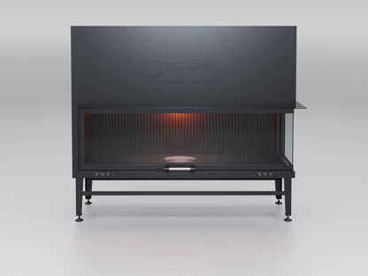 160 cm Right Glass Elevated Fireplace Chamber 