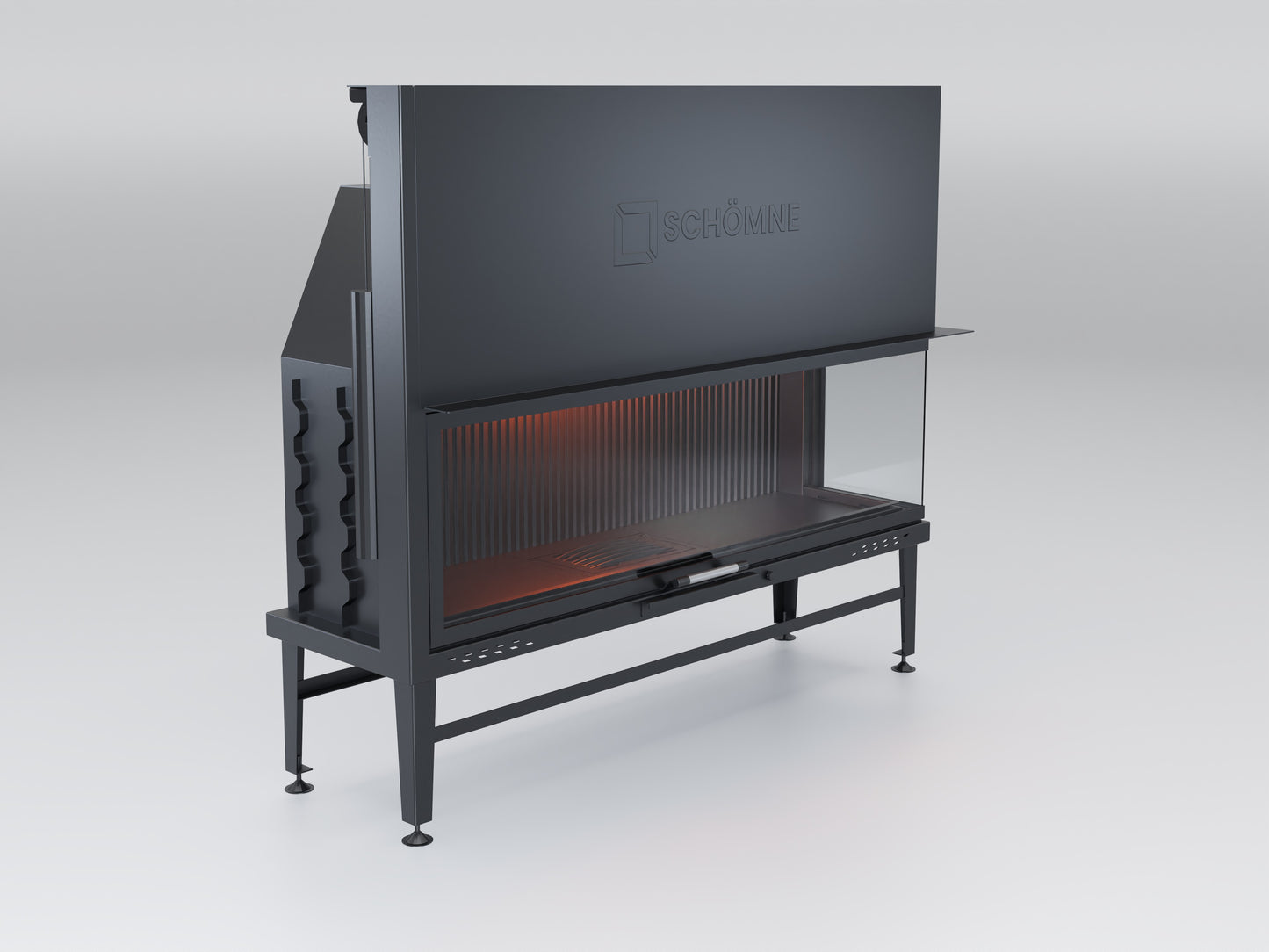 160 cm Right Glass Elevated Fireplace Chamber 