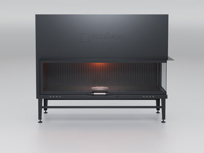 170 cm Right Glass Elevated Fireplace Chamber 