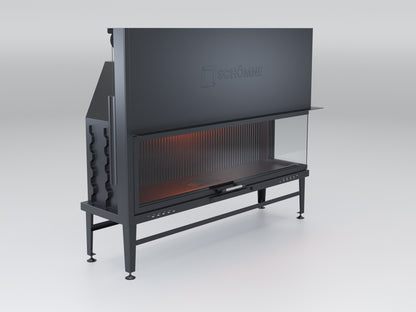 170 cm Right Glass Elevated Fireplace Chamber 