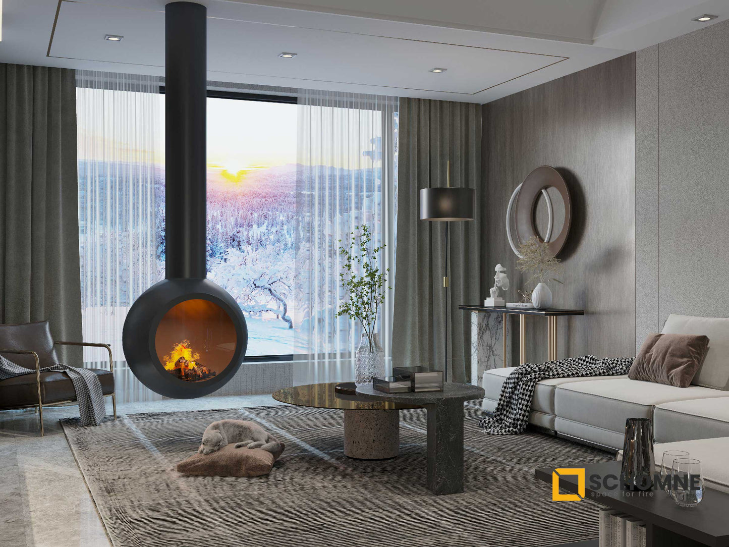 Sphere Model Medium Fireplace 90X90 