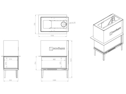 100 cm Epi Elevated Fireplace Chamber 