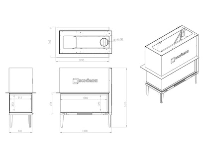 120 cm Epi Elevator Fireplace Chamber 