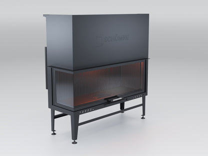 130 cm Left Glass Elevated Fireplace Chamber 