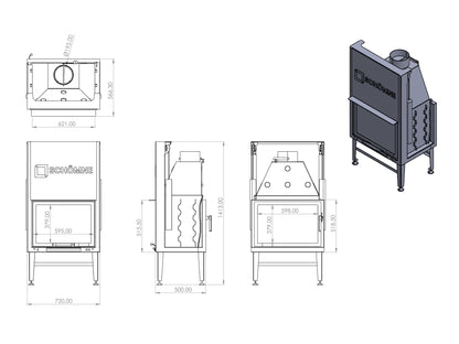 70 cm Tünel Asansörlü Şömine Haznesi