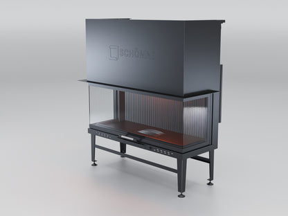 120 cm Fireplace Chamber with Three Sides Glass and Elevator 