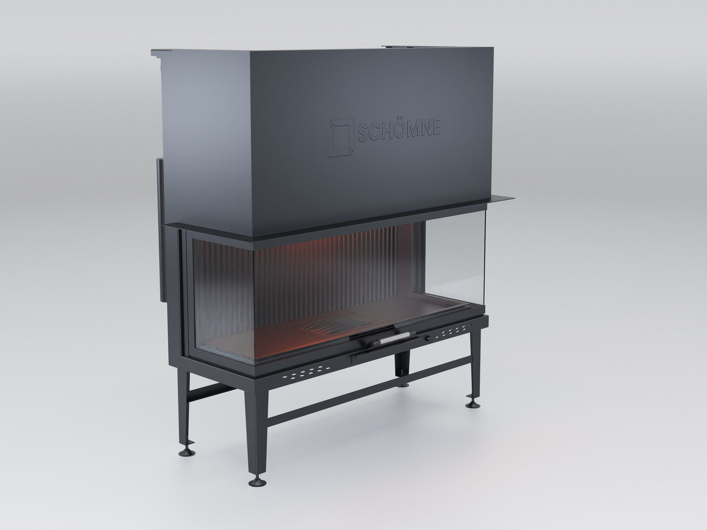 120 cm Fireplace Chamber with Three Sides Glass and Elevator 