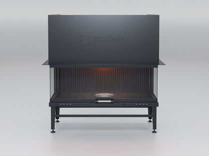 130 cm Fireplace Chamber with Three Sides Glass and Elevator 