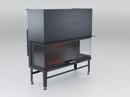 130 cm Fireplace Chamber with Three Sides Glass and Elevator 