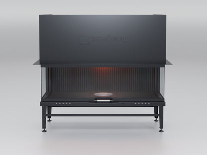 150 cm Fireplace Chamber with Three Sides Glass and Elevator 