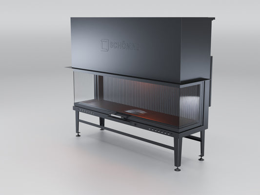 160 cm Fireplace Chamber with Three Sides Glass and Elevator 