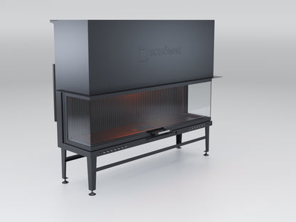 160 cm Fireplace Chamber with Three Sides Glass and Elevator 