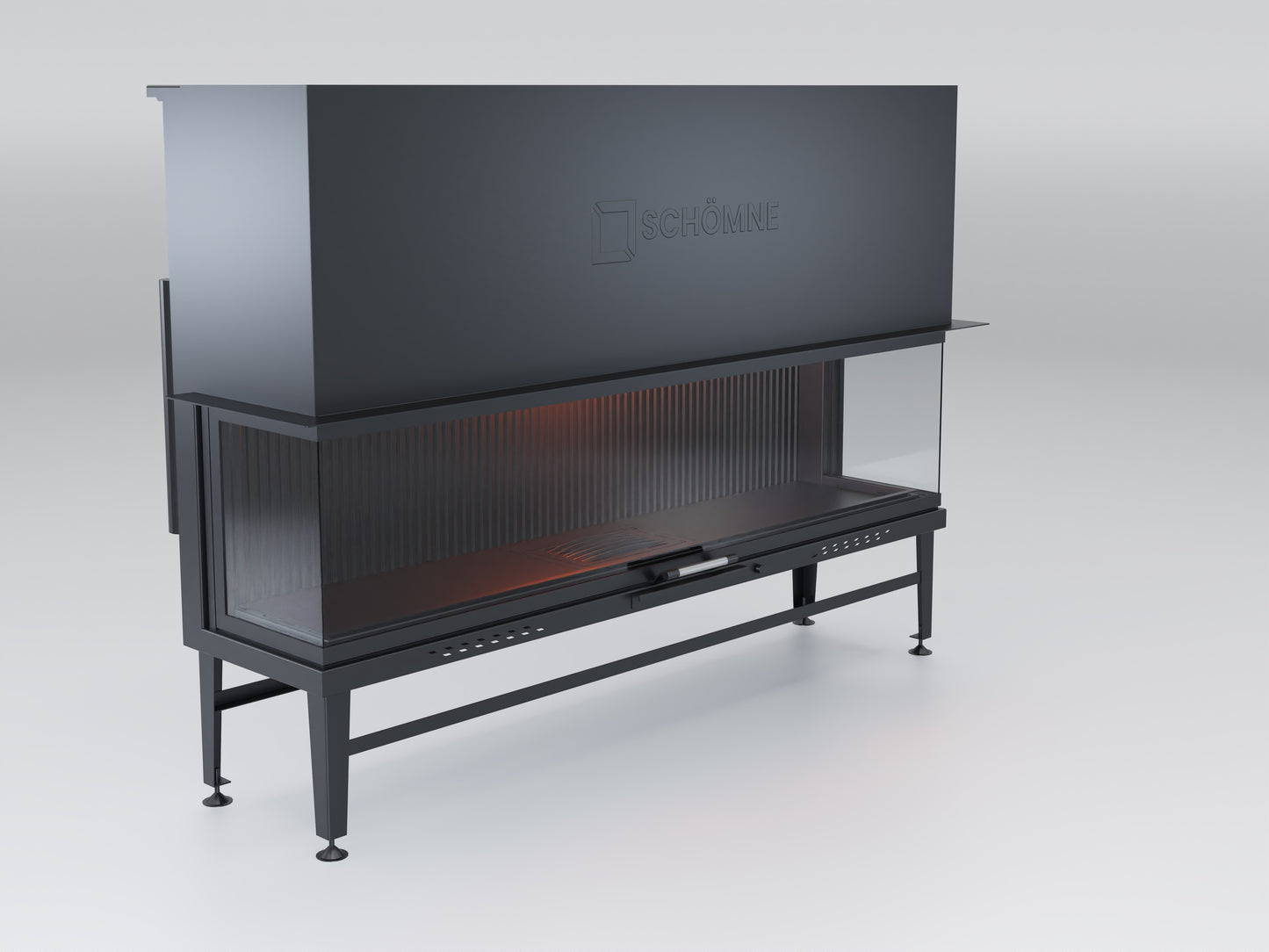 190 cm Fireplace Chamber with Three Sides Glass and Elevator 