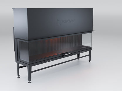 200 cm Fireplace Chamber with Three Sides Glass and Elevator 