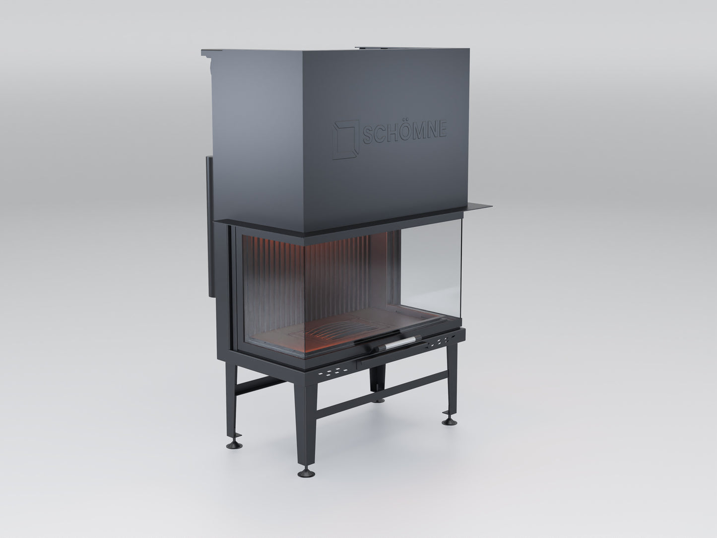 80 cm Fireplace Chamber with Three Sides Glass and Elevator 