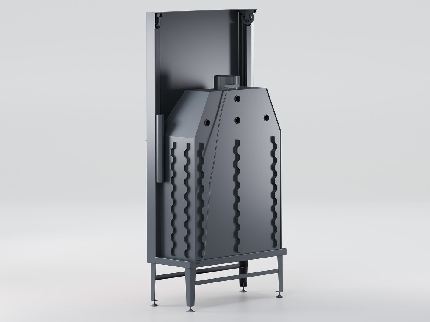 100X90 Cube Chamber Vertical Flat Elevator Fireplace 