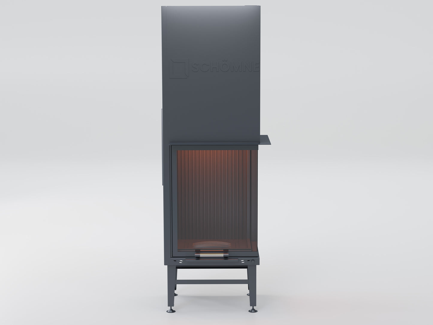 60X50X80 Cube Chamber Vertical Fireplace with Glass on Both Sides and Elevator 