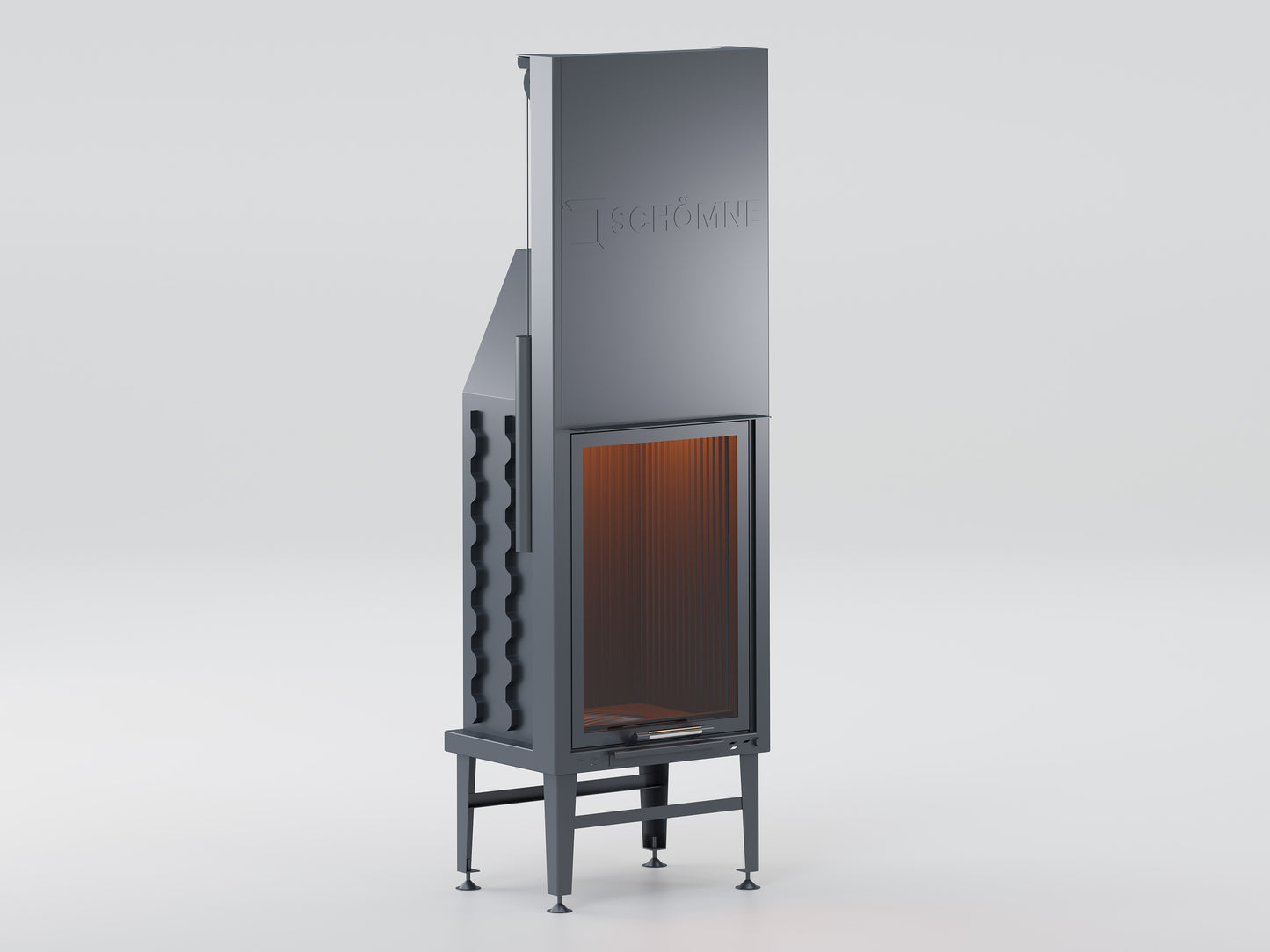 60X80 Cube Chamber Vertical Lift Fireplace 