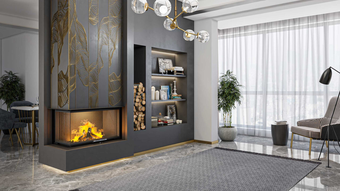 Premium Left Open Elevator Fireplace Insert