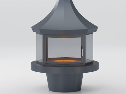 Octagonal Model Medium Fireplace 90X90 