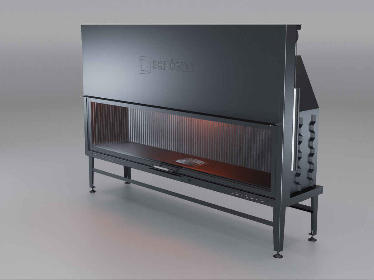 200 cm Flat Open Elevated Fireplace Chamber 