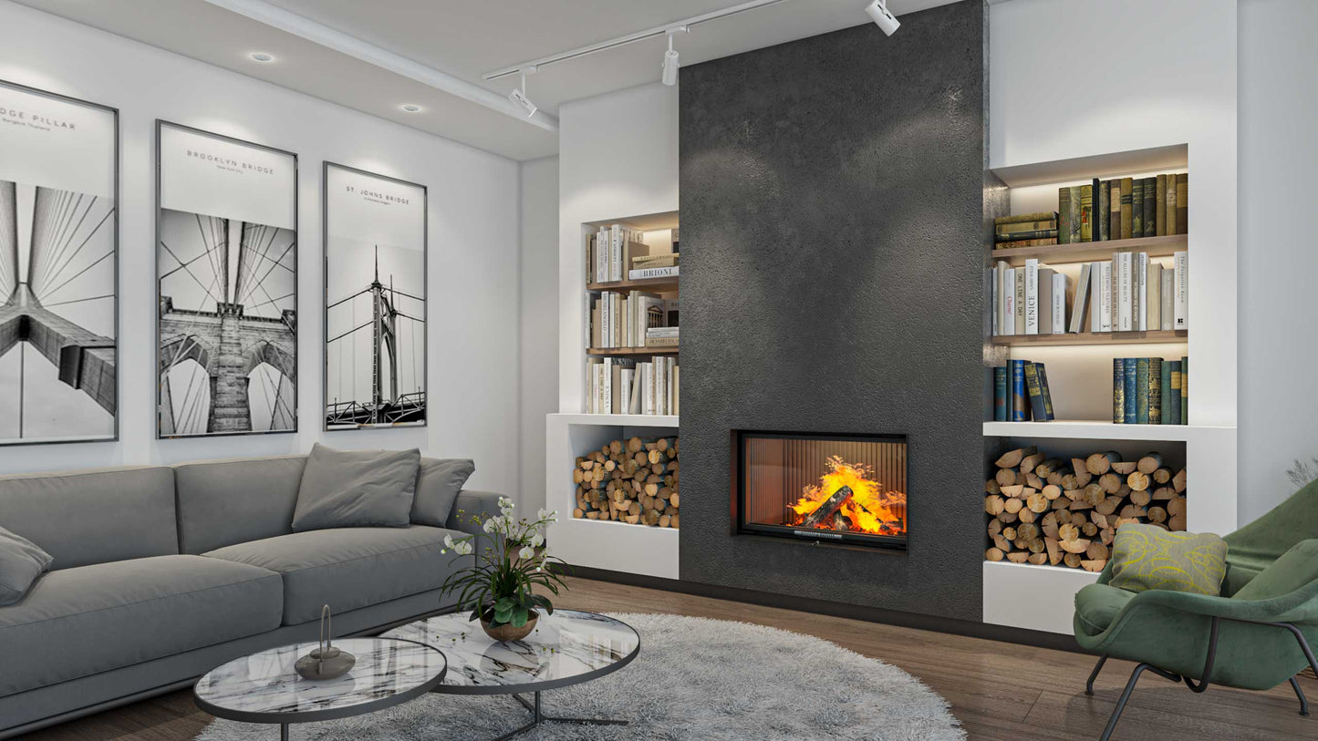 Premium Flat Open Lift Fireplace Insert