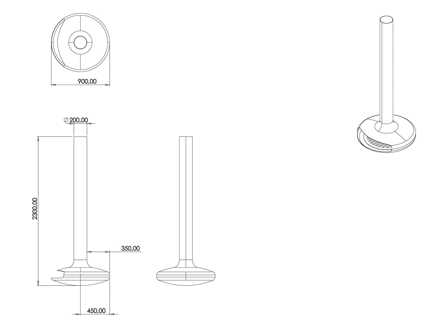 Ufo Model Orta Şömine 90X90